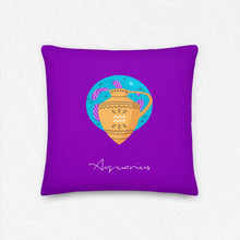 Load image into Gallery viewer, AQUARIUS Zodiac Pillow - Premium Pillow from The Wishful Fish - Just $29! Shop now at The Wishful Fish
