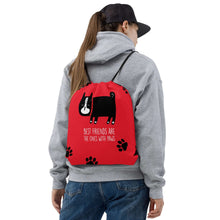Load image into Gallery viewer, BEST FRIENDS Drawstring Bag - Premium Drawstring Bag from The Wishful Fish - Just $23! Shop now at The Wishful Fish