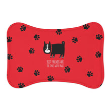 Load image into Gallery viewer, BEST FRIENDS with Paws Pet Bowl Mat - Premium Pet Bowl Mat from The Wishful Fish - Just $28! Shop now at The Wishful Fish