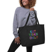 Load image into Gallery viewer, CAT VIBES ONLY Tote Bag - Premium Tote Bag from The Wishful Fish - Just $47! Shop now at The Wishful Fish