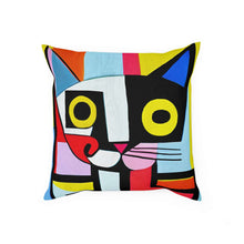 Load image into Gallery viewer, COOL CUBISM CAT Throw Pillow - Premium Throw Pillow from The Wishful Fish - Just $22! Shop now at The Wishful Fish