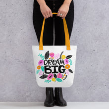 Load image into Gallery viewer, DREAM BIG Tote Bag - Premium Tote Bag from The Wishful Fish - Just $38! Shop now at The Wishful Fish