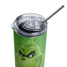 Load image into Gallery viewer, DRINK UP GRINCH FACE Stumbler Tumbler  - Premium Stainless Steel Tumbler from The Wishful Fish - Just $29! Shop now at The Wishful Fish