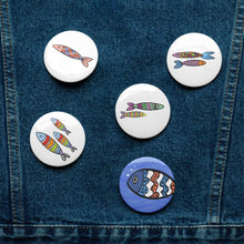 Load image into Gallery viewer, FISHY FUN Pinback Buttons - Premium Pinback Buttons from The Wishful Fish - Just $22! Shop now at The Wishful Fish
