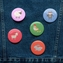 Load image into Gallery viewer, FARM ANIMALS Pinback Buttons (SET 2) - Premium Pinback Buttons from The Wishful Fish - Just $22! Shop now at The Wishful Fish