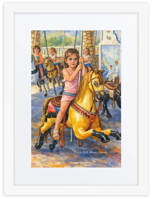 Flying Horse Carousel Framed Print Watch Hill, RI — A Timeless Seaside Memory! SHOP Now at The Wishful Fish