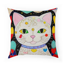 Load image into Gallery viewer, KITTY LOVE Pillow - Premium Pillow from The Wishful Fish - Just $22! Shop now at The Wishful Fish