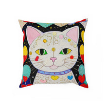 Load image into Gallery viewer, KITTY LOVE Pillow - Premium Pillow from The Wishful Fish - Just $22! Shop now at The Wishful Fish
