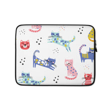 Load image into Gallery viewer, Kitty Kat Laptop Sleeve - Premium Laptop Sleeve from The Wishful Fish - Just $24! Shop now at The Wishful Fish