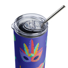 Load image into Gallery viewer, MARDI GRAS Stumbler Tumbler  - Premium Stainless Steel Tumbler from The Wishful Fish - Just $29! Shop now at The Wishful Fish