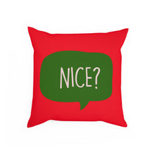 Load image into Gallery viewer, NAUGHTY? or NICE? Throw Pillow - Premium Throw Pillow from The Wishful Fish - Just $22! Shop now at The Wishful Fish