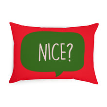 Load image into Gallery viewer, NAUGHTY? or NICE? Throw Pillow - Premium Throw Pillow from The Wishful Fish - Just $22! Shop now at The Wishful Fish
