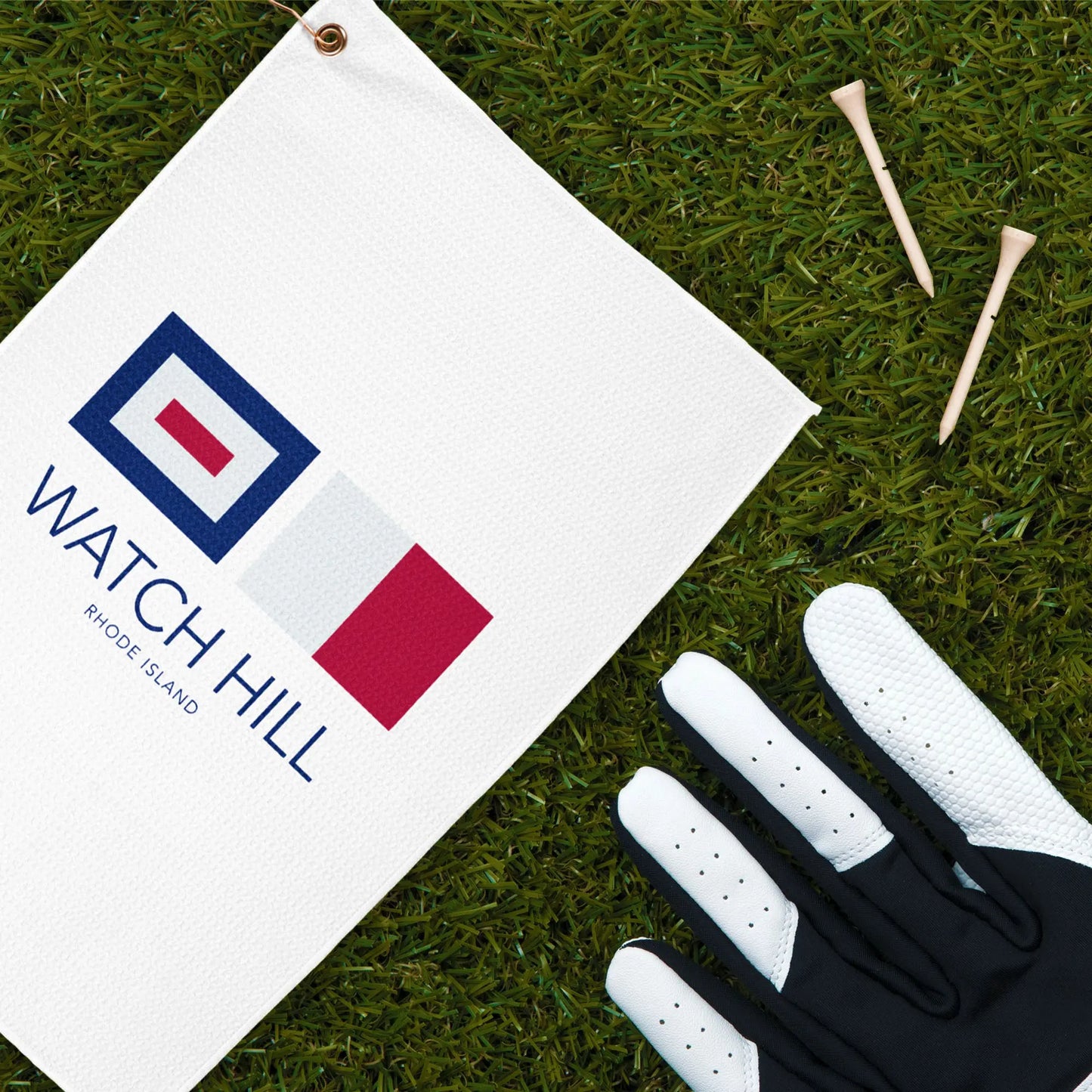 Watch Hill Nautical Golf Towel Made for the Course, Inspired by the Coast. SHOP Now at The Wishful Fish