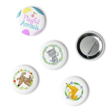 Load image into Gallery viewer, PLAYFUL ANIMALS Pinback Buttons - Premium Pin Buttons from The Wishful Fish - Just $16! Shop now at The Wishful Fish