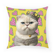 Load image into Gallery viewer, PRINCESS KITTY Throw Pillow - Premium Throw Pillow from The Wishful Fish - Just $22! Shop now at The Wishful Fish