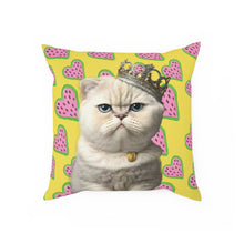Load image into Gallery viewer, PRINCESS KITTY Throw Pillow - Premium Throw Pillow from The Wishful Fish - Just $22! Shop now at The Wishful Fish