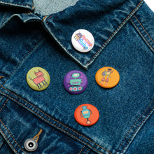 Load image into Gallery viewer, SPACE ROBOTS Pinback Buttons (SET 2) - Premium Pinback Buttons from The Wishful Fish - Just $22! Shop now at The Wishful Fish