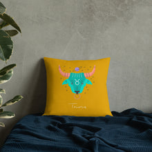 Load image into Gallery viewer, TAURUS Zodiac Pillow - Premium Pillow from The Wishful Fish - Just $29! Shop now at The Wishful Fish
