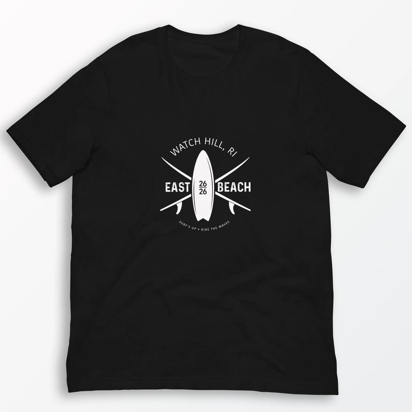 EAST BEACH, Watch Hill, RI Surfer T Shirt Laid-Back Surf Style from the Coast! The Wishful Fish