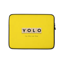 Load image into Gallery viewer, YOLO (You Only Live Once) Laptop Sleeve - Premium Laptop Sleeve from The Wishful Fish - Just $24! Shop now at The Wishful Fish