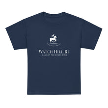 Load image into Gallery viewer, I Caught The Brass Ring Youth Tee — Flying Horse Carousel, Watch Hill, RI
