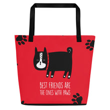 Load image into Gallery viewer, BEST FRIENDS Large Tote Bag - Premium Tote Bag from The Wishful Fish - Just $40! Shop now at The Wishful Fish