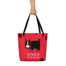 Load image into Gallery viewer, BEST FRIENDS Large Tote Bag - Premium Tote Bag from The Wishful Fish - Just $40! Shop now at The Wishful Fish