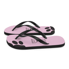 Load image into Gallery viewer, I Work Hard To Give My Cat A Better Life Flip Flops Sizes S-L - Premium Flip Flops from The Wishful Fish - Just $14! Shop now at The Wishful Fish