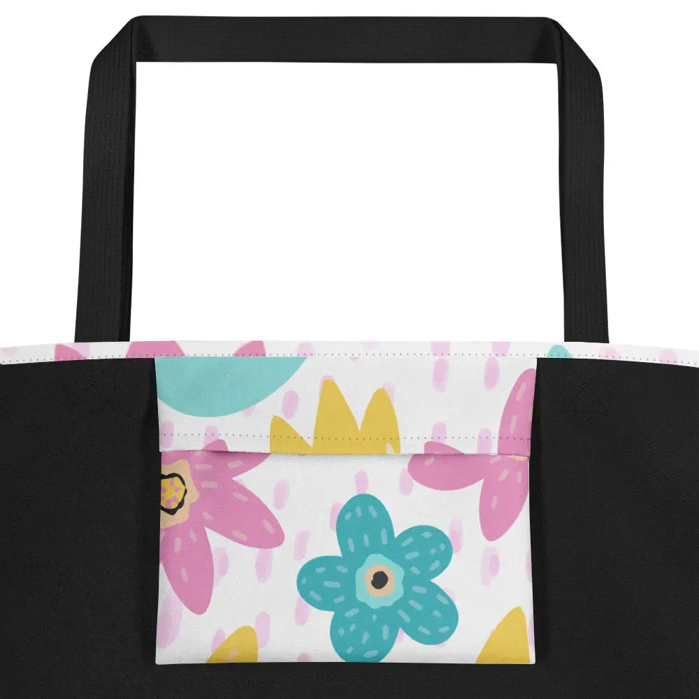 BEACH FLOWERS Large Tote Bag - Premium Tote Bag from The Wishful Fish - Just $40! Shop now at The Wishful Fish