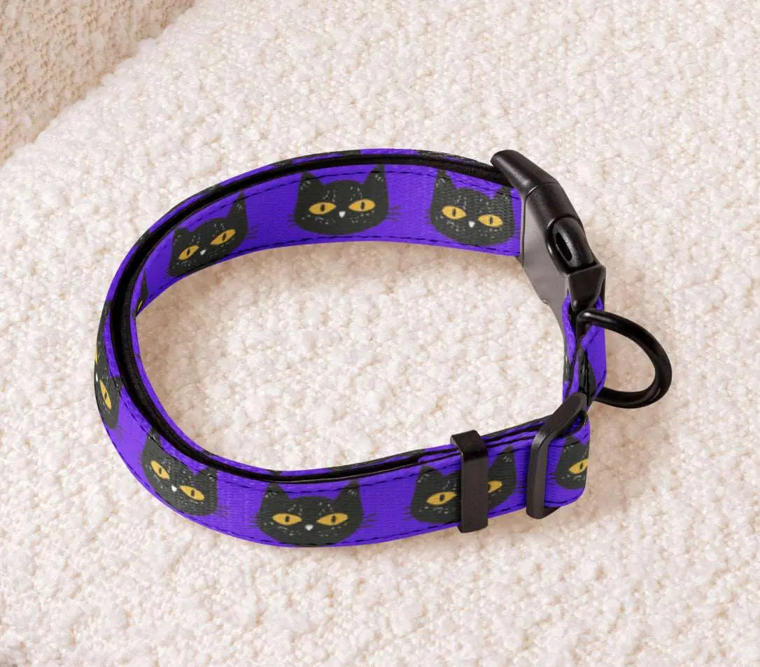 BLACK CATS HALLOWEEN Pet Collar - Premium Pet Collar from The Wishful Fish - Just $21! Shop now at The Wishful Fish
