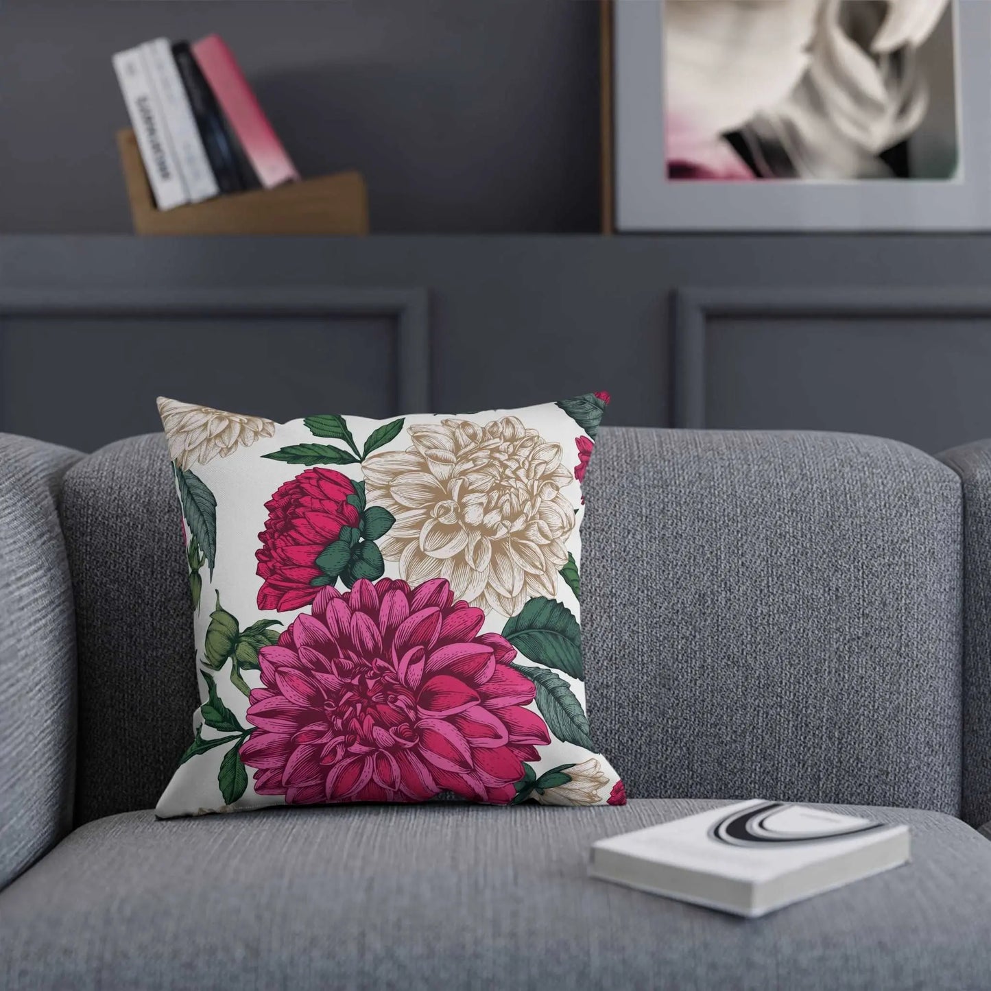 BOTANICAL FLOWERS Throw Pillow - Premium Throw Pillow from The Wishful Fish - Just $22! Shop now at The Wishful Fish