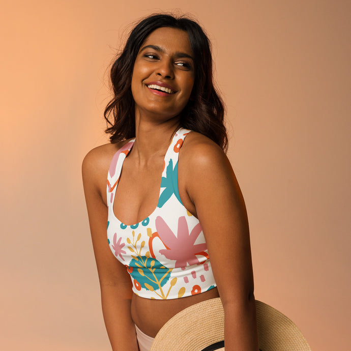 BOTANICAL Longline Sports Bra - Premium Sports Bra from The Wishful Fish - Just $38.75! Shop now at The Wishful Fish