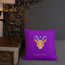 Load image into Gallery viewer, CAPRICORN Zodiac Pillow - Premium Accent Pillow from The Wishful Fish - Just $29! Shop now at The Wishful Fish
