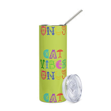 Load image into Gallery viewer, CAT VIBES ONLY Stumbler Tumbler  - Premium Stainless Steel Tumbler from The Wishful Fish - Just $29! Shop now at The Wishful Fish
