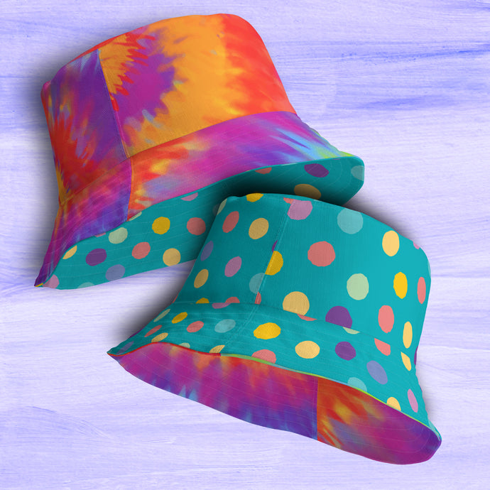 COOL TIE DYE Reversible Bucket Hat - Premium Bucket Hat from The Wishful Fish - Just $27! Shop now at The Wishful Fish