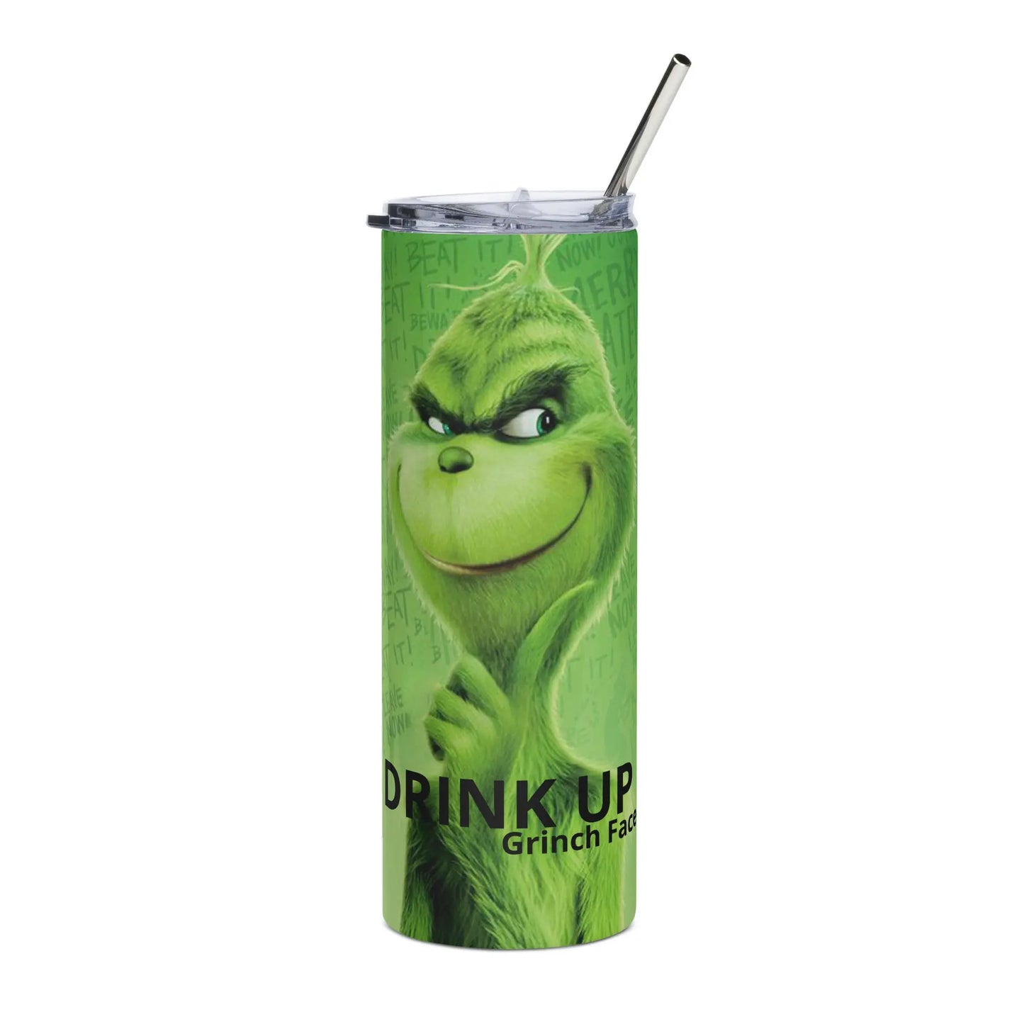 DRINK UP GRINCH FACE Stumbler Tumbler  - Premium Stainless Steel Tumbler from The Wishful Fish - Just $29! Shop now at The Wishful Fish