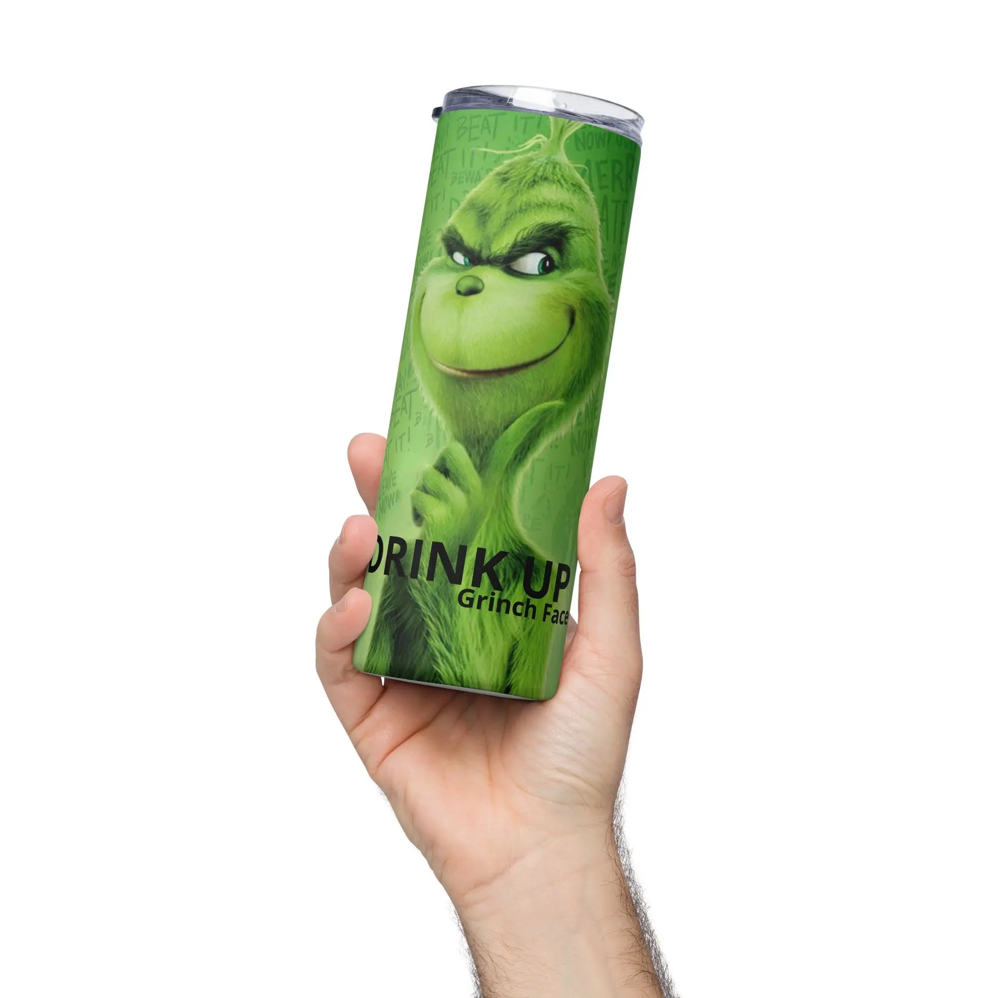 DRINK UP GRINCH FACE Stumbler Tumbler  - Premium Stainless Steel Tumbler from The Wishful Fish - Just $29! Shop now at The Wishful Fish
