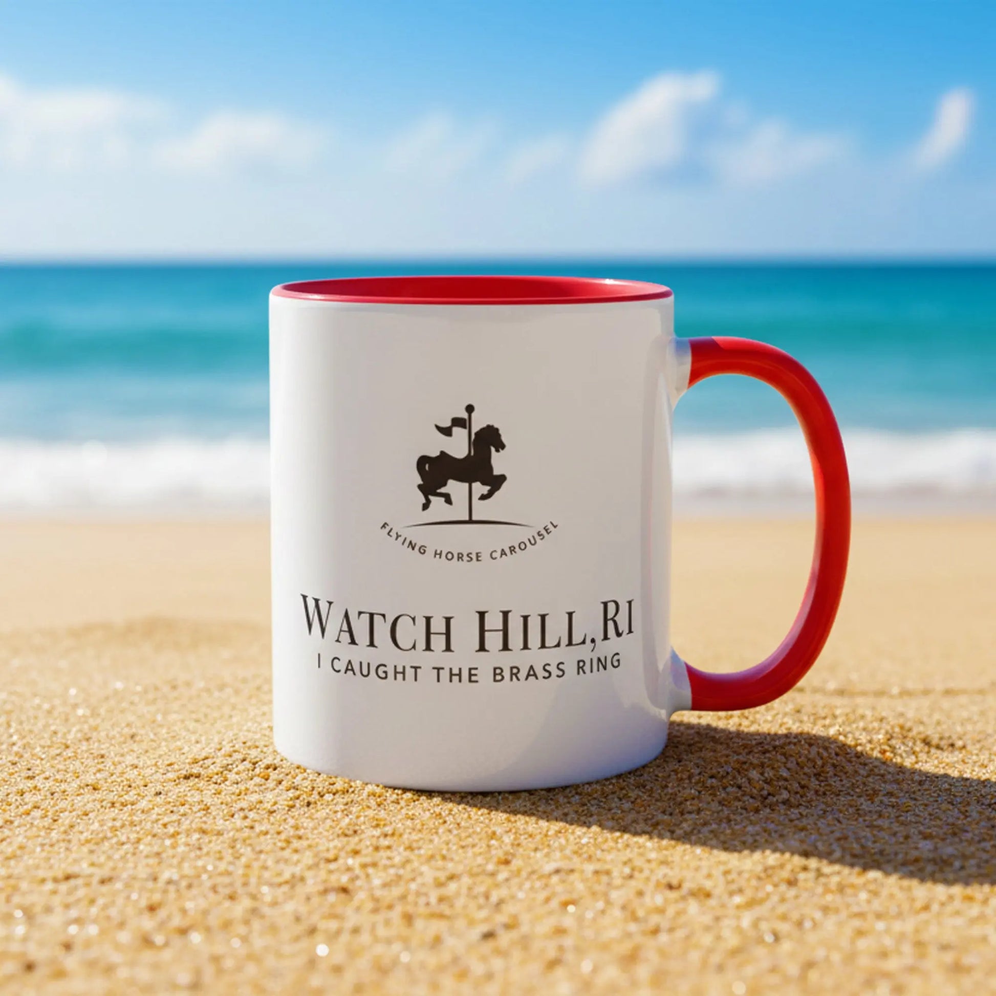 I Caught The BRASS RING Mug Watch Hill RI. SHOP Now at The Wishful Fish
