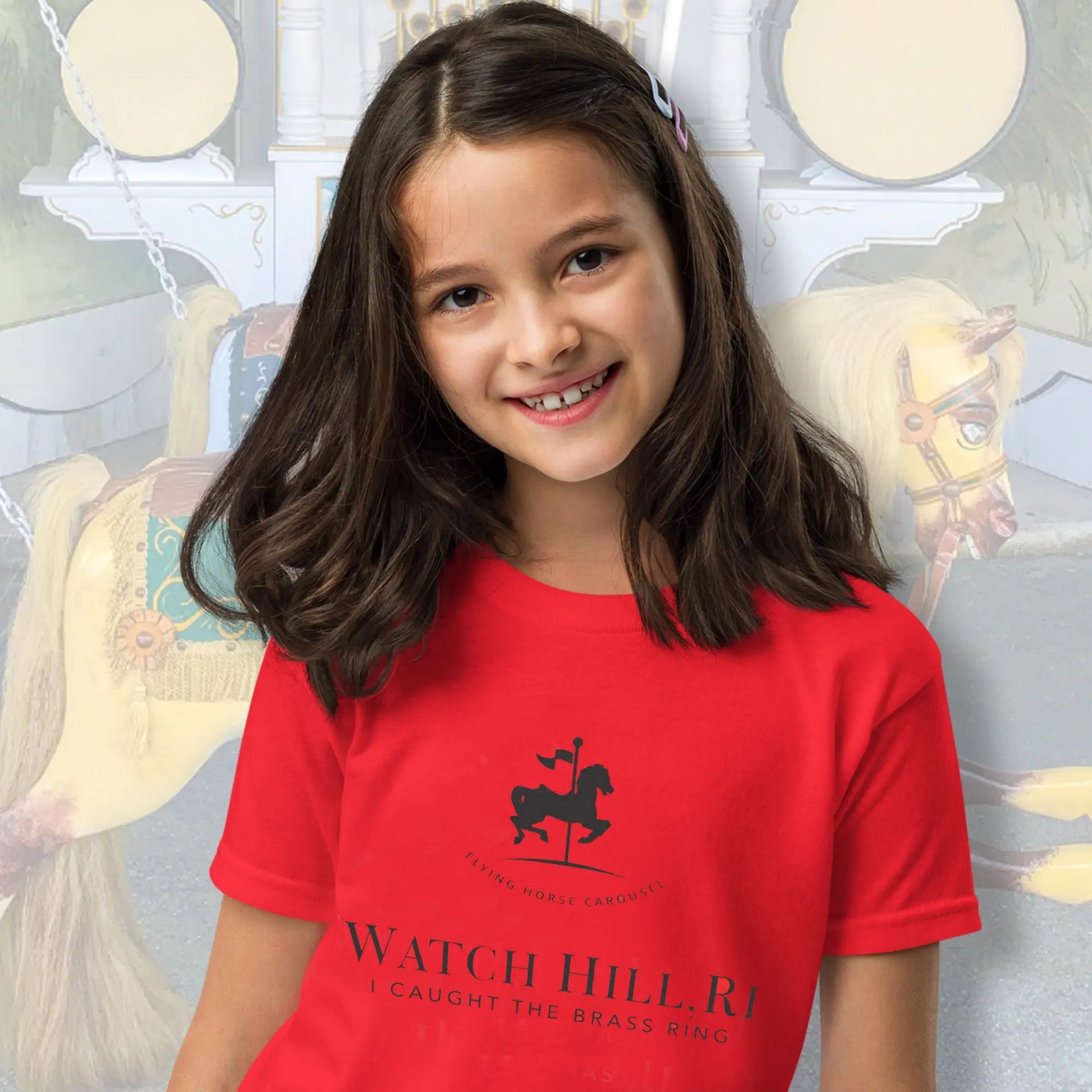 Flying Horse Carousel Watch Hill, RI T Shirt for Kids. SHOP Now at The Wishful Fish
