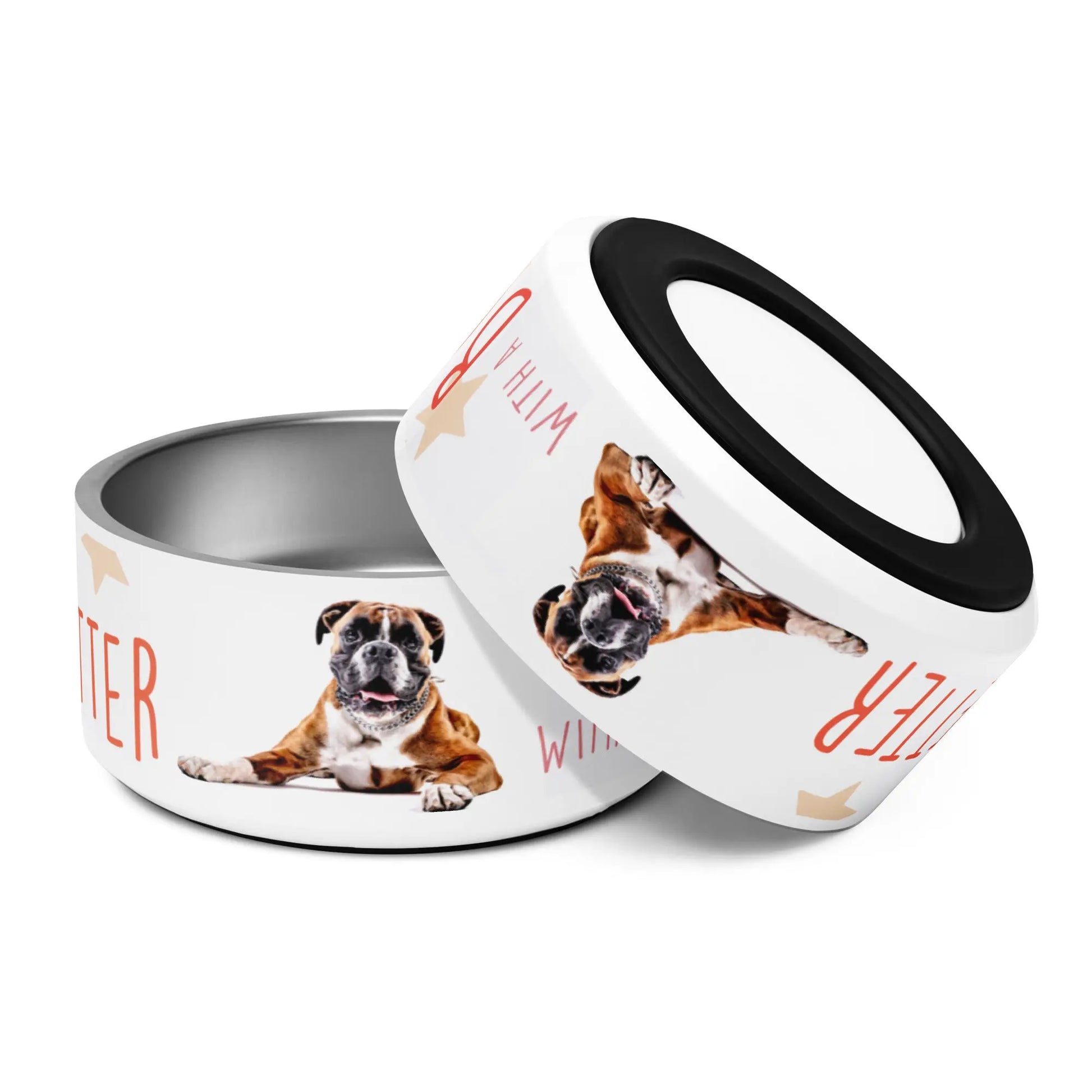 LIFE IS BETTER BOXER Pet Bowl - Premium Pet Bowl from The Wishful Fish - Just $37! Shop now at The Wishful Fish