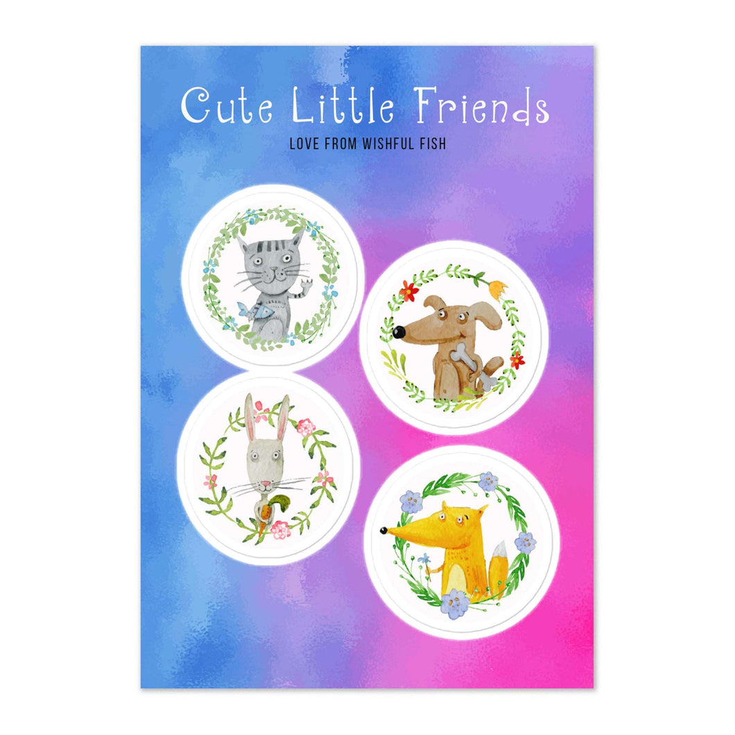 LITTLE FRIENDS Sticker Sheet - Premium Sticker Sheet from The Wishful Fish - Just $12! Shop now at The Wishful Fish