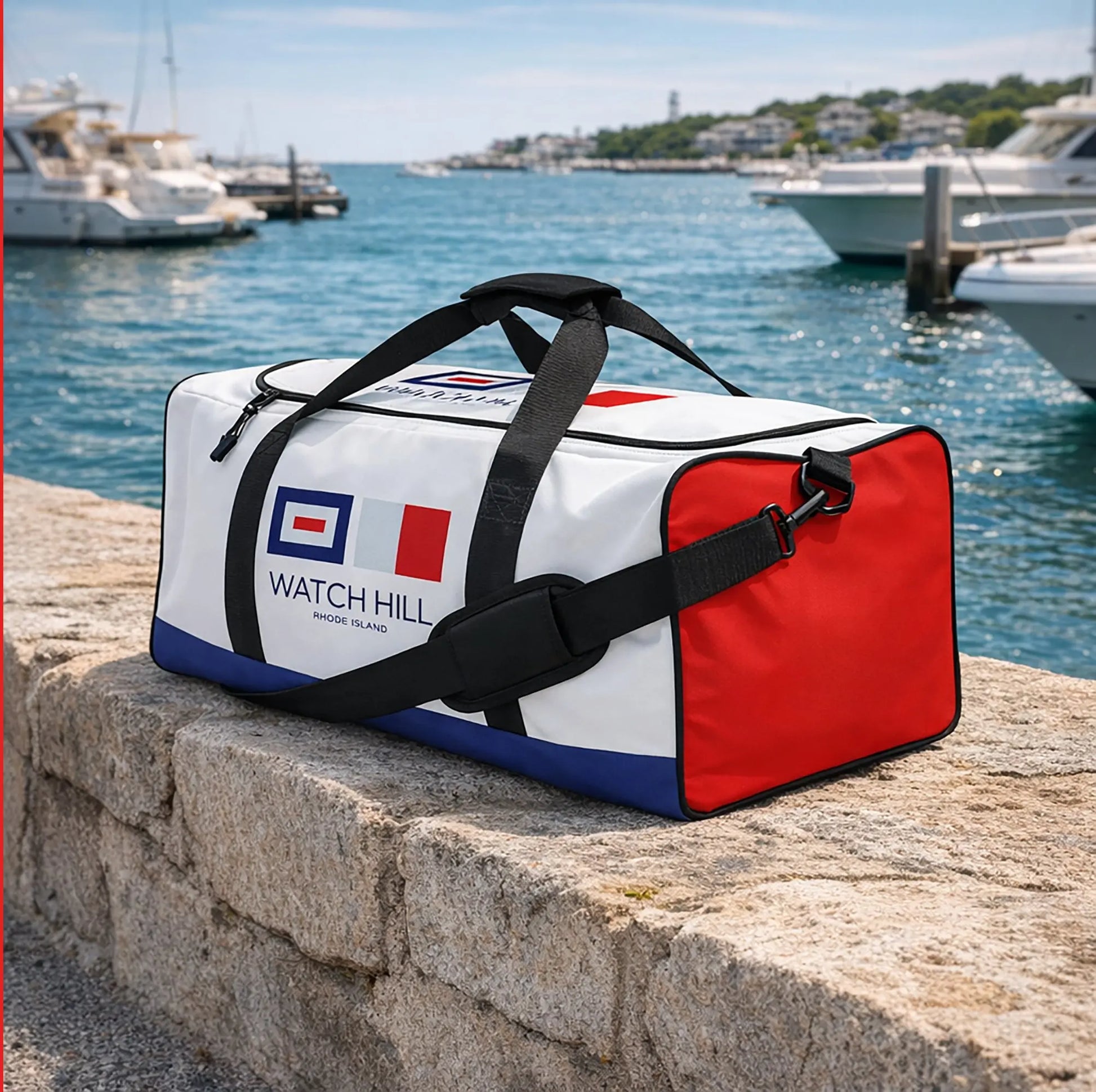 Sail into Style with the Watch Hill, RI Duffel Bag. SHOP Now at The Wishful Fish