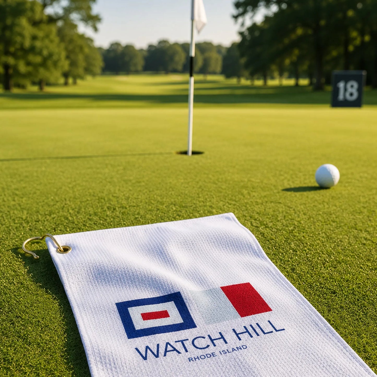 Nautical Golf Towel Watch Hill, RI — Coastal Performance On and Off the Course! The Wishful Fish