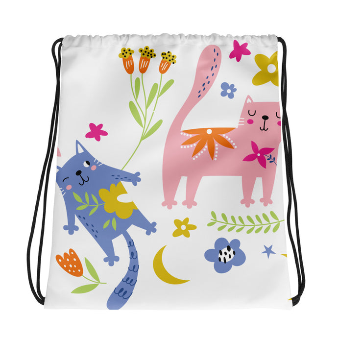 PLAYFUL KITTIES Drawstring Bag - Premium Drawstring Bag from The Wishful Fish - Just $23! Shop now at The Wishful Fish