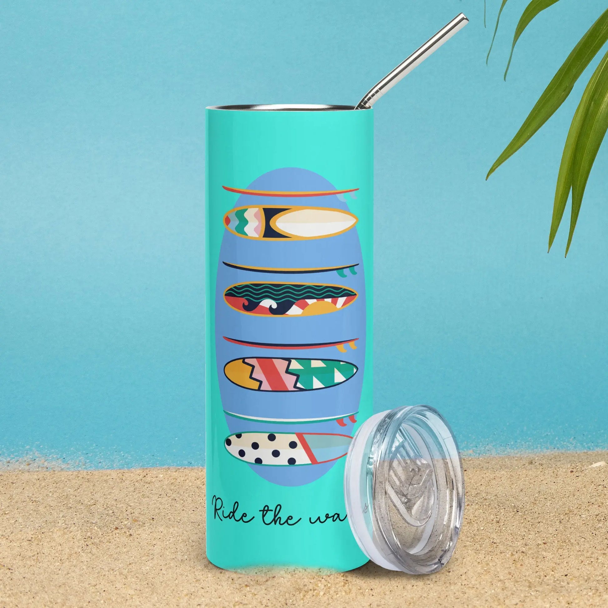 RIDE THE WAVES Stumbler Tumbler  - Premium Stainless Steel Tumbler from The Wishful Fish - Just $29! Shop now at The Wishful Fish