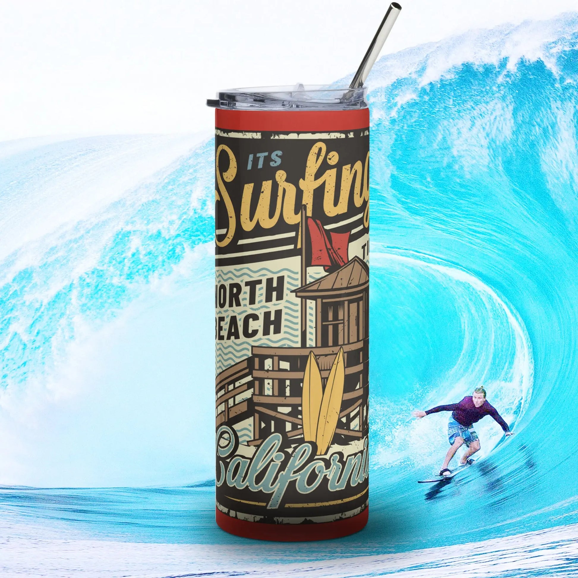 SURFING CALIFORNIA Stumbler Tumbler  - Premium Stainless Steel Tumbler from The Wishful Fish - Just $29! Shop now at The Wishful Fish