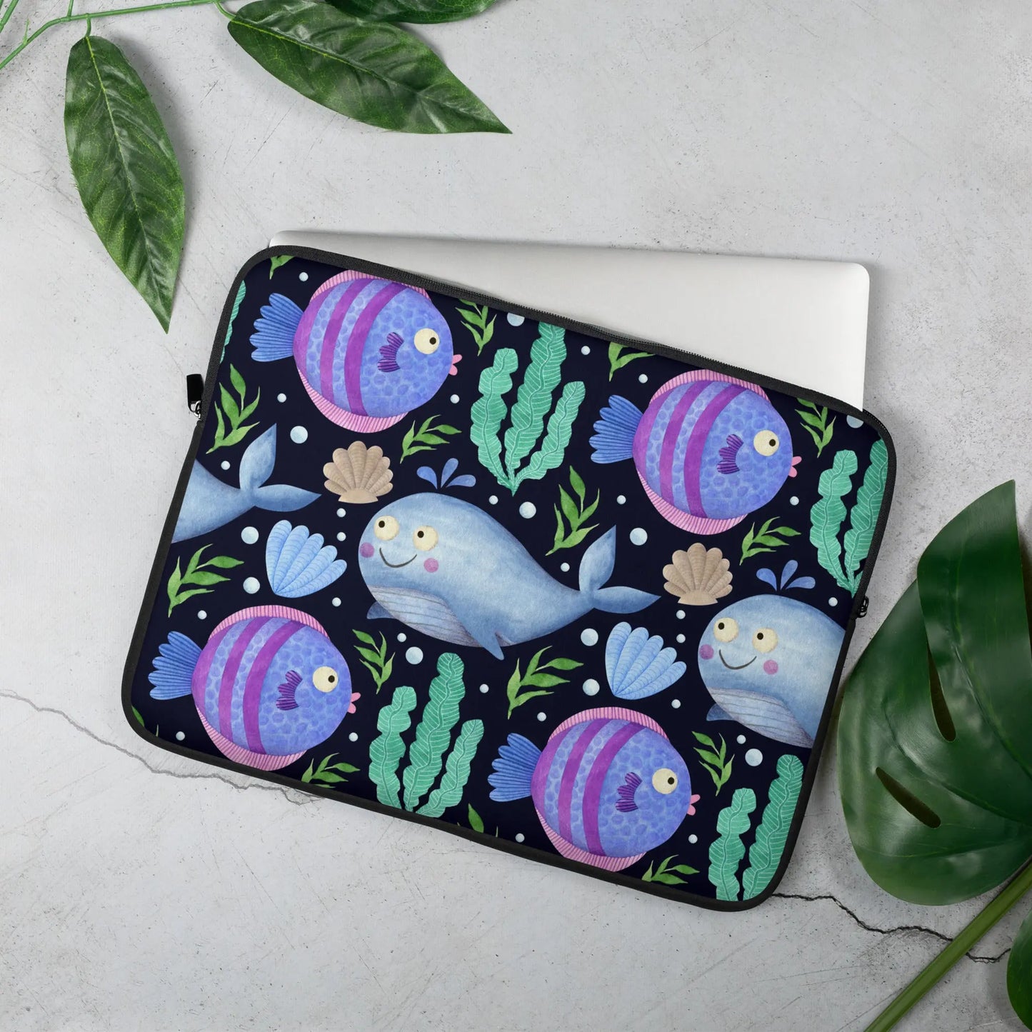 Sea Creatures Laptop Sleeve - Premium Laptop Sleeve from The Wishful Fish - Just $24! Shop now at The Wishful Fish