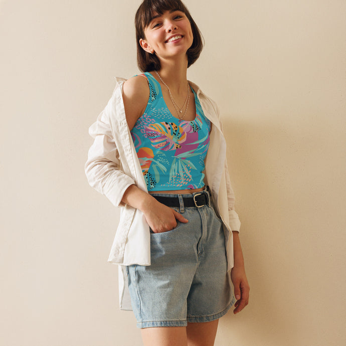 TROPICAL Crop Tee - Premium Crop Tee from The Wishful Fish - Just $28! Shop now at The Wishful Fish