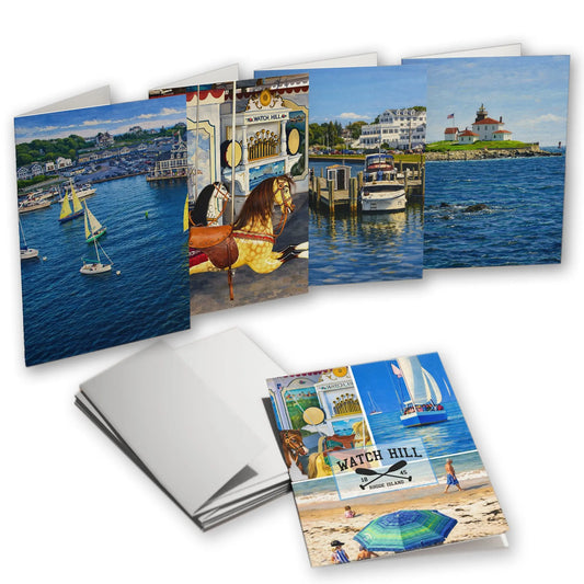 Scenic Views from Watch Hill, RI. Set of 5 cards. SHOP Now at The Wishful Fish