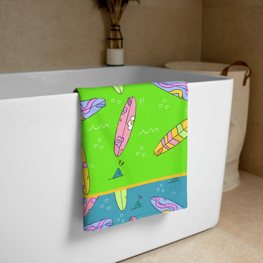 This towel is designed to reflect the energy of Watch Hill, Rhode Island. SHOP Now at The Wishful Fish